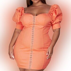L’ATISTE Peach Bodycon Dress Size 2X, 3X
